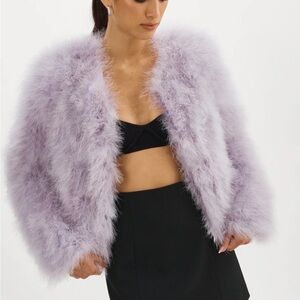 Purple ostrich feather jacket